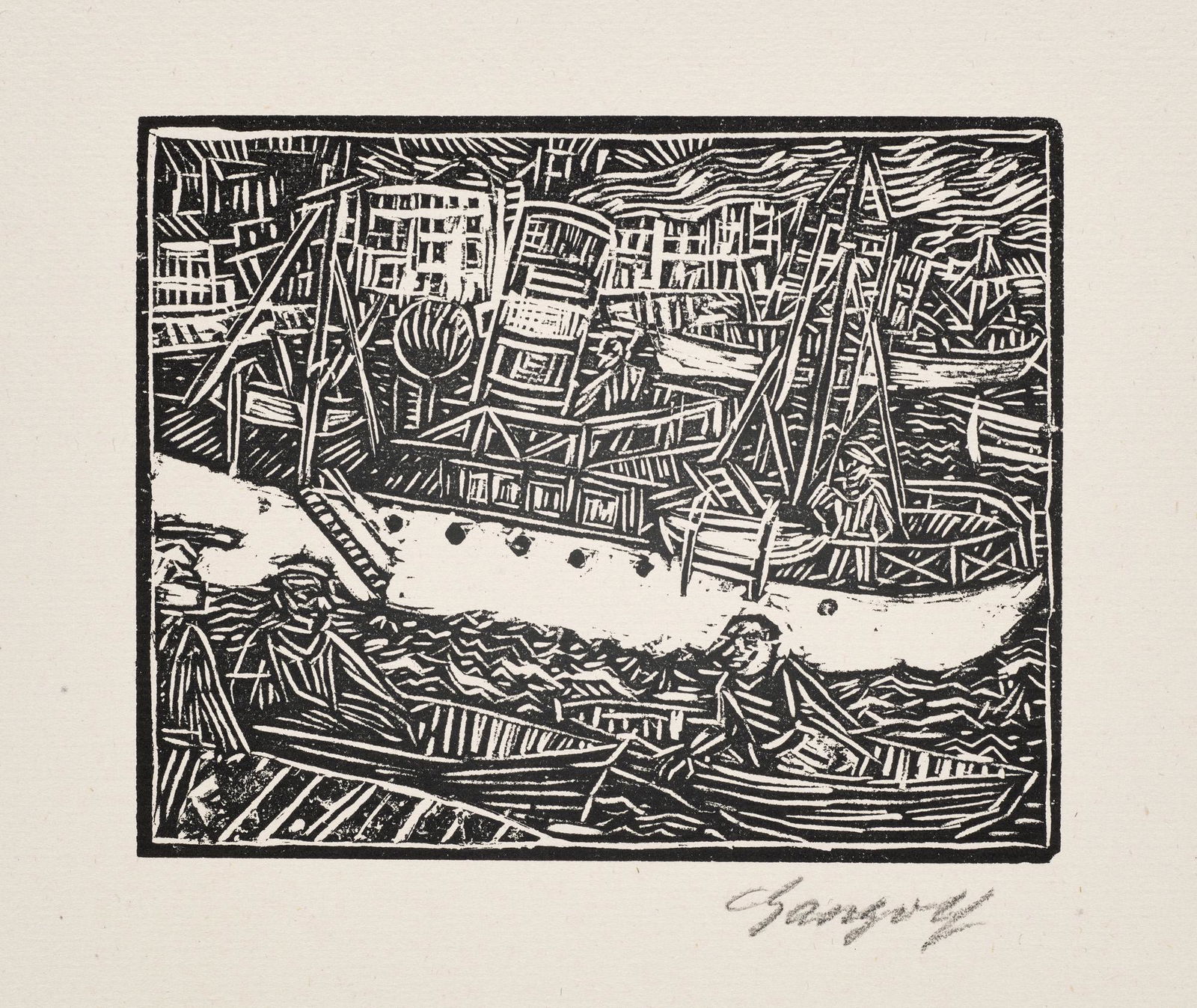 Paul Gangolf Marseille. Um 1929. Holzschnitt auf Bütten. 12,3 x 15,3 cm (41 x 30,7 cm). (1 of 1)