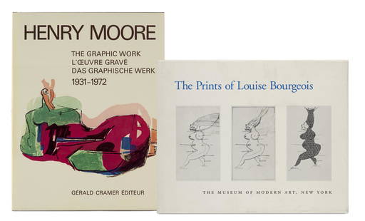 Moore, Henry - Louise Bourgeois Gérald Cramer u.a., Deborah Wye u.a., Zwei Werkverzeichnisse zu: Moore, Henry - Louise Bourgeois Gérald Cramer u.a., Deborah Wye u.a., Zwei Werkverzeichnisse zu Graphiken der Künstler Louise Bourgeois und Henry Moore. Mit zahlreichen, tls. farbigen Abbild