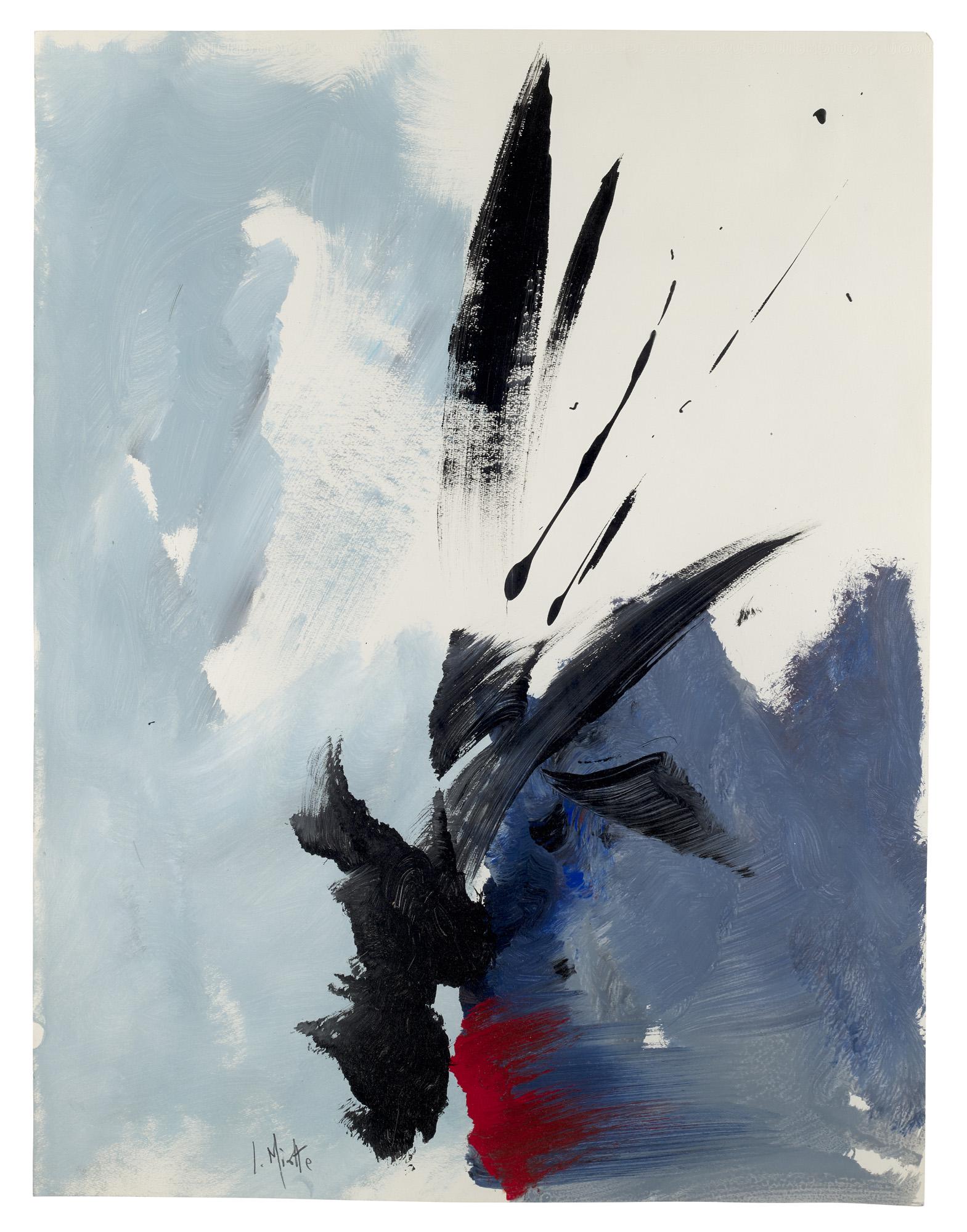 Jean Miotte Informelle Komposition. 1980er Jahre. Gouache auf Canson-Velin (mit Blindprägung). (1 of 1)