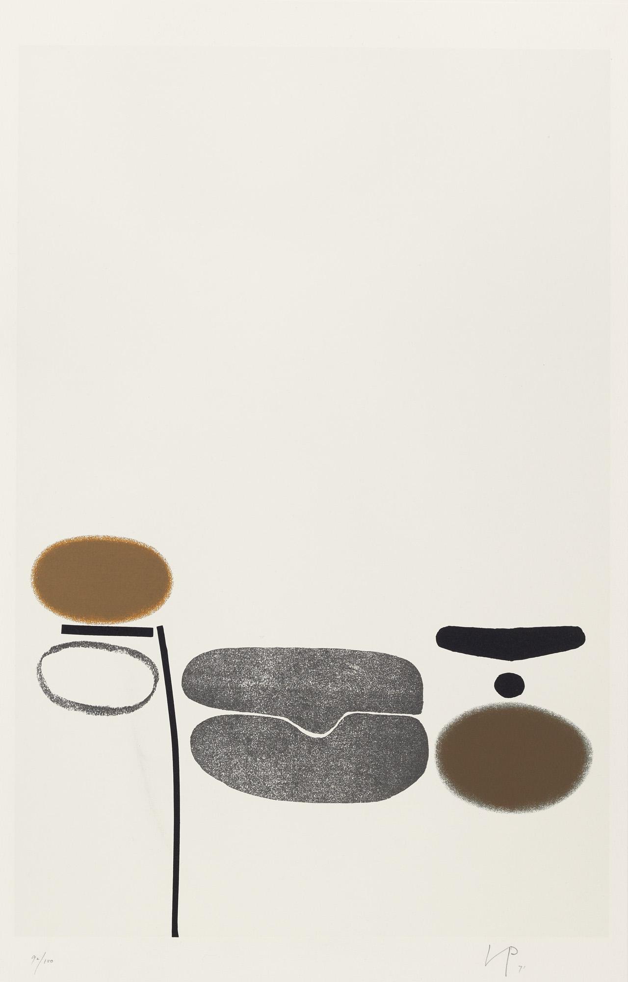 Victor Pasmore o.T., aus: Points of Contact. 1971. Farbserígraphie auf festem Velin. 59,3 x: French Modernism Victor Pasmoreo.T., aus: Points of Contact. 1971. Farbserígraphie auf festem Velin. 59,3 x 39,5 cm (85,5 x 61,5 cm). Signiert, datiert und nummeriert. - Entlang des linken Randes