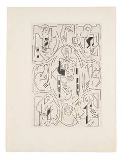 Albert Gleizes 8 Arbeiten aus: Pensées sur L`homme et dieu. 1950. Je Radierung auf: Classical Modernism Albert Gleizes8 Arbeiten aus: Pensées sur L`homme et dieu. 1950. Je Radierung auf chamoisfarbenem Montval a la main (mit dem Wasserzeichen). Blattmaße von 15,3 x 9 cm bis
