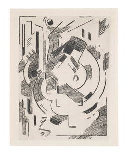 Albert Gleizes 4 Arbeiten aus: Pensées sur L`homme et dieu. 1950. Je Radierung auf: Classical ModernismKubismusAlbert Gleizes4 Arbeiten aus: Pensées sur L`homme et dieu. 1950. Je Radierung auf chamoisfarbenem Montval a la main (mit dem Wasserzeichen). Blattmaße von 15,7 x 1