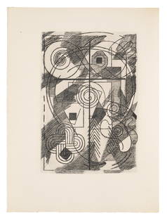 Albert Gleizes 5 Arbeiten aus: Pensées sur L`homme et dieu. 1950. Je Radierung auf: Classical ModernismKubismusAlbert Gleizes5 Arbeiten aus: Pensées sur L`homme et dieu. 1950. Je Radierung auf chamoisfarbenem Montval a la main (mit dem Wasserzeichen). Blattmaße von 10,6 x 1