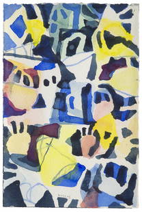 Jan Voss o.T. (abstrakte Komposition). 2003. Aquarell auf Velin. 28 x 18,5 cm. Signert und datiert.: Online_Modern and Contemporary Art Jan Vosso.T. (abstrakte Komposition). 2003. Aquarell auf Velin. 28 x 18,5 cm. Signert und datiert. Unter Passepartout montiert und unter Glas gerahmt (ngeöffnet