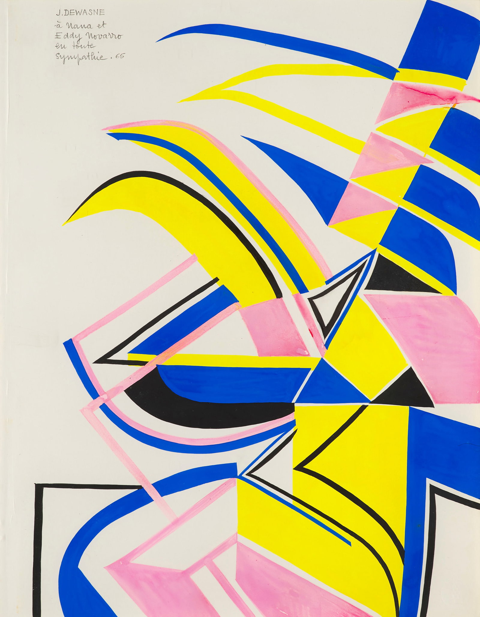 Dewasne, Jean o.T. (Abstrakte Komposition). 1965. Gouache auf glattem Schoellerturm Velin (mit (1 of 1)