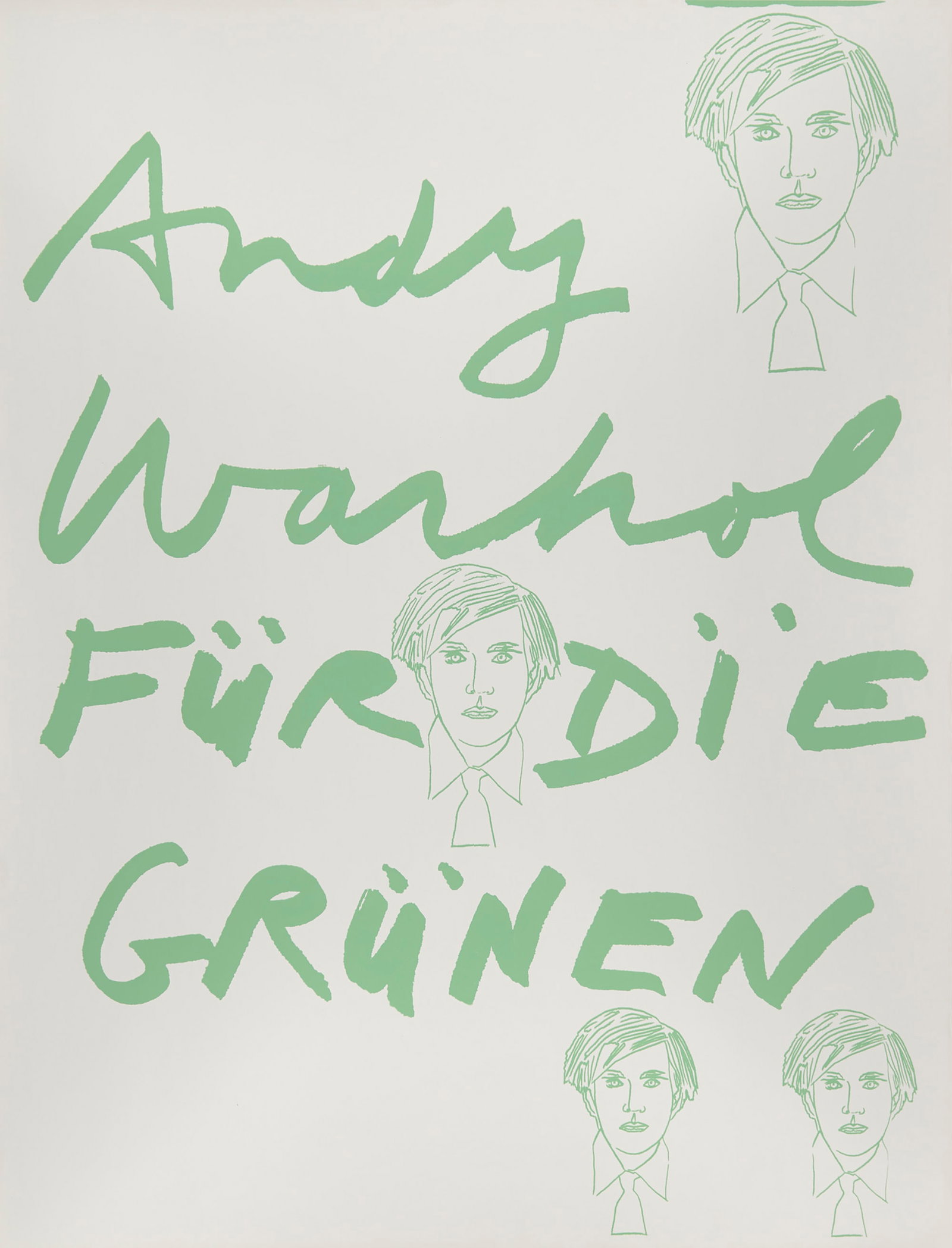 Warhol nach, Andy Für die Grünen. 1980. Farbserigraphie in Grün auf leichtem Velin. (1 of 1)