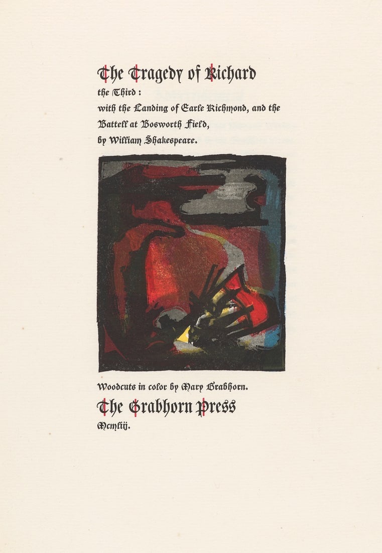 Shakespeare, William The Tragedy of Richard the Third: with the Landing of Earle Richmond, and the (1 of 1)