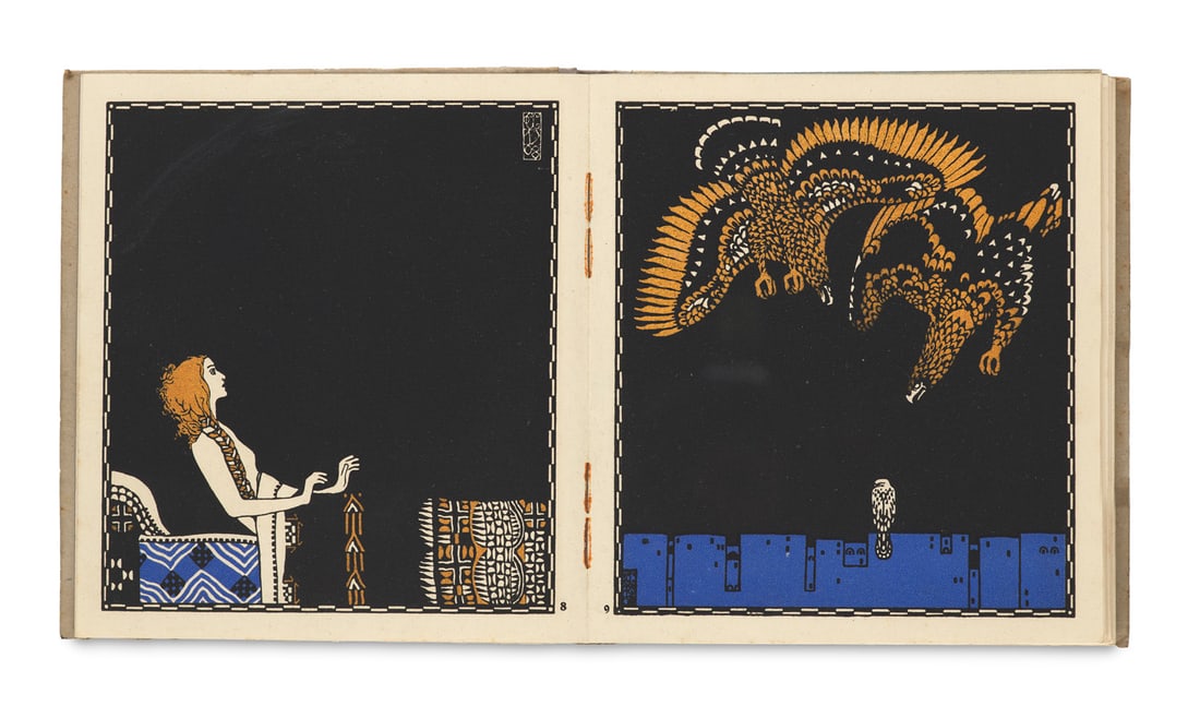 Die Nibelungen. Dem deutschen Volke wiedererzählt von Franz Keim. Mit 16 farbigen: Jugendstil Die Nibelungen. Dem deutschen Volke wiedererzählt von Franz Keim. Mit 16 farbigen Illustrationen mit bronziertem Gold sowie Buchschmuck von Carl Otto Czeschka. Wien und Leipzig, Gerlac