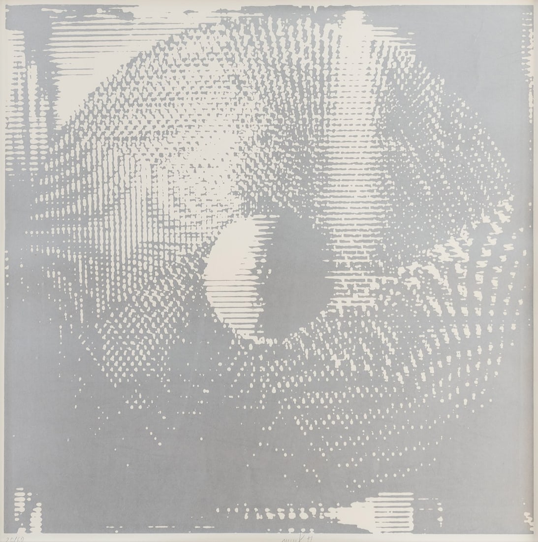 Heinz Mack Venedig Rotor. 1971. Farbserigraphie auf leichtem Karton. 47 x 47 cm (50 x 50 cm).: ZEROMack, HeinzVenedig Rotor. 1971. Farbserigraphie auf leichtem Karton. 47 x 47 cm (50 x 50 cm). Signiert und nummeriert. Prachtvoller Druck der formatfüllenden Darstellung. Mit feinem Rand.Fuld