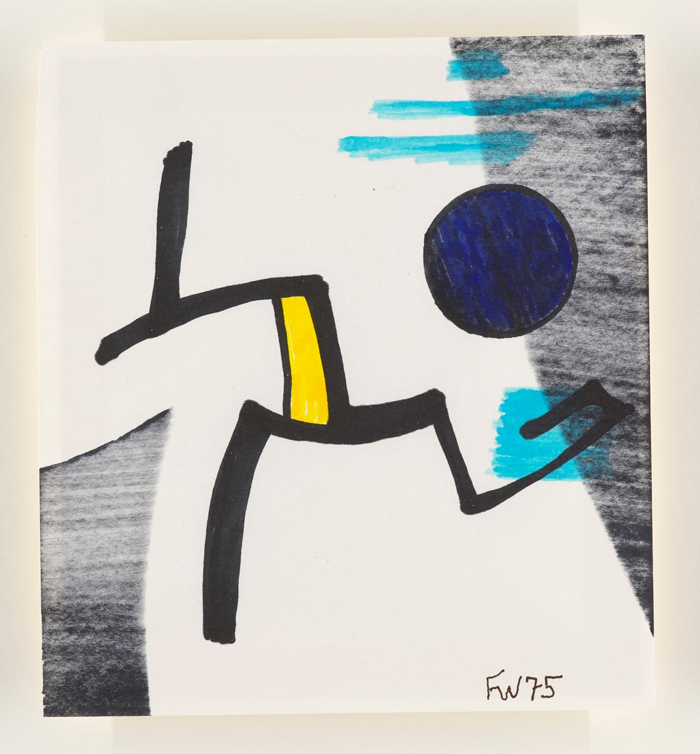 Fritz Winter o.T. (abstrakte Komposition). 1975. Faserstift auf Velin. 19,5 x 17,5 cm. Monogrammiert: InformelWinter, Fritzo.T. (abstrakte Komposition). 1975. Faserstift auf Velin. 19,5 x 17,5 cm. Monogrammiert und datiert. Freistehend unter Glas gerahmt (ungeöffnet). - Augenscheinlich in sehr gu