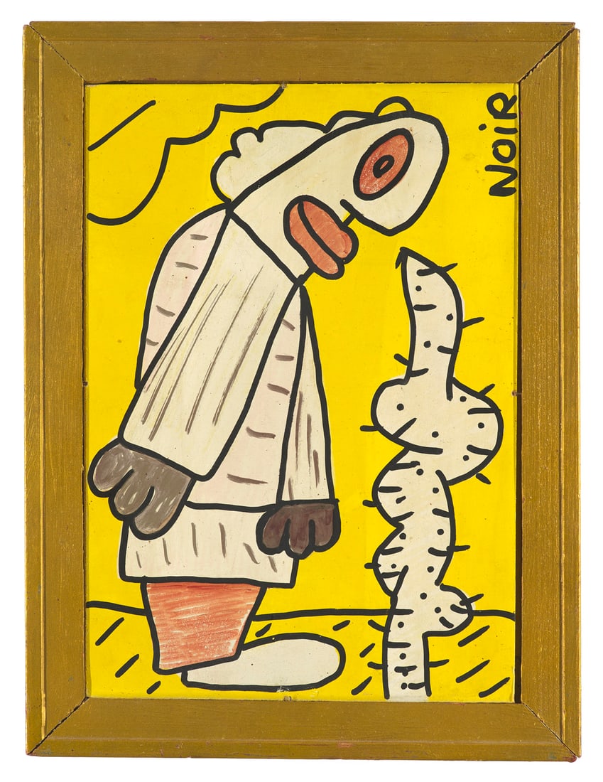 Thierry Noir o.T. (Roger). 1988. Mischtechnik auf Faserplatte. 30,4 x 21,4 cm. In Kü (1 of 1)