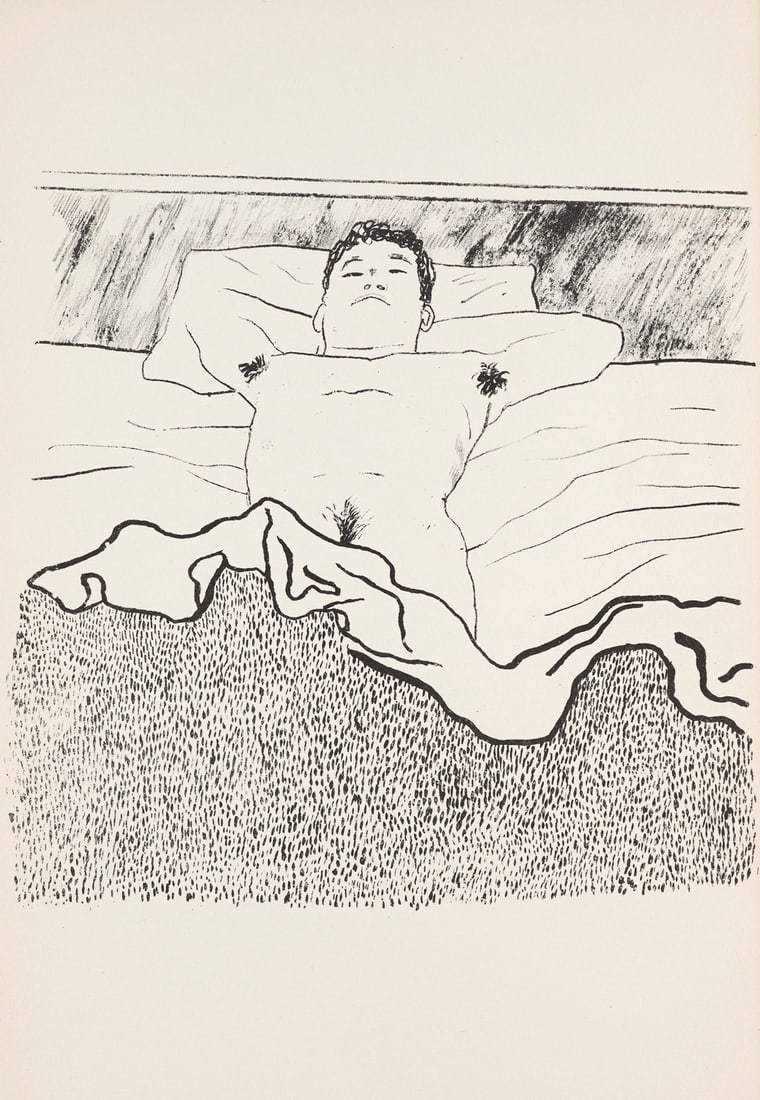 David Hockney Geht durch den Spiegel. 1966. Lithographie auf Velin. 24,2 x 24,9 cm (37,5 x 25,6 cm). (1 of 1)