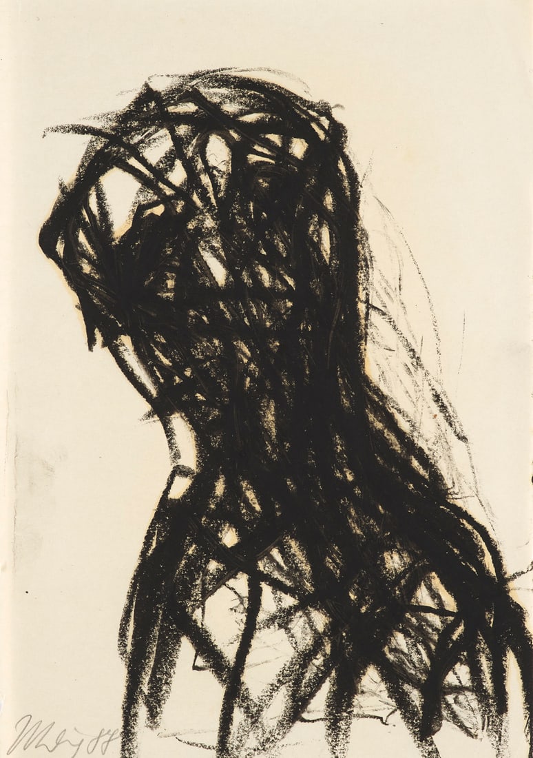 Max Uhlig o.T. (Kopf). 1988. Kreide auf leichtem Velin. 29,7 x 20,5 cm. Signiert und datiert. - (1 of 1)