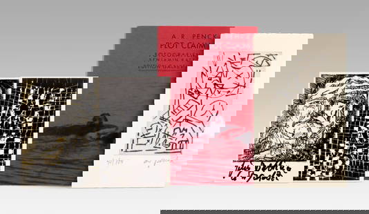 A.R. Penck Plot Claim. Mit 10 Porträtphotographien des Kölner Photographen Benjamin Katz.: Penck, A.R.Plot Claim. Mit 10 Porträtphotographien des Kölner Photographen Benjamin Katz. Mit 1 signierten und nummerierten Original-Radierung von Penck. Berlin, Edition Galrev, 1993. 109 S.