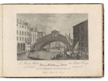 nach Vincenzo Chilone Album mit 20 Kupfertafeln mit Ansichten von Venedig. Venedig, Teodoro Viero,: Italien - VenedigChilone, nach VincenzoAlbum mit 20 Kupfertafeln mit Ansichten von Venedig. Venedig, Teodoro Viero, um 1820. Je ca. 13,5 x 20,5 cm (21 x 28,5 cm). Fest gebunden. Quer 8°. Marmorie