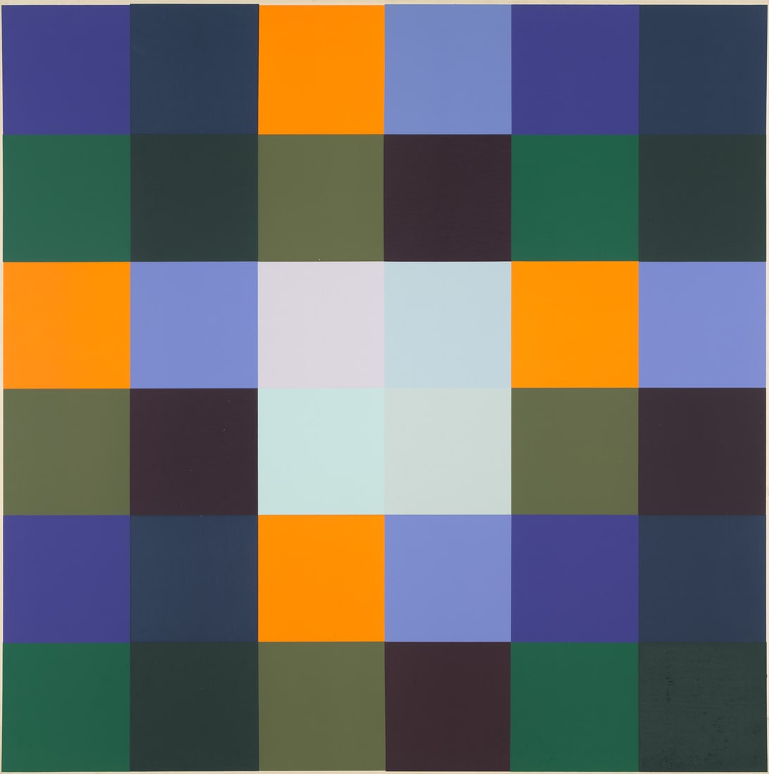 Richard Paul Lohse Vier und fünf Farbgruppen mit hellem Zentrum. 1971. Farbserigraphie auf: Geometrical AbstractionRichard Paul LohseVier und fünf Farbgruppen mit hellem Zentrum. 1971. Farbserigraphie auf festem Vélin. 69 x 69 cm (70 x 70 cm). Verso in Bleistift signiert und nummer