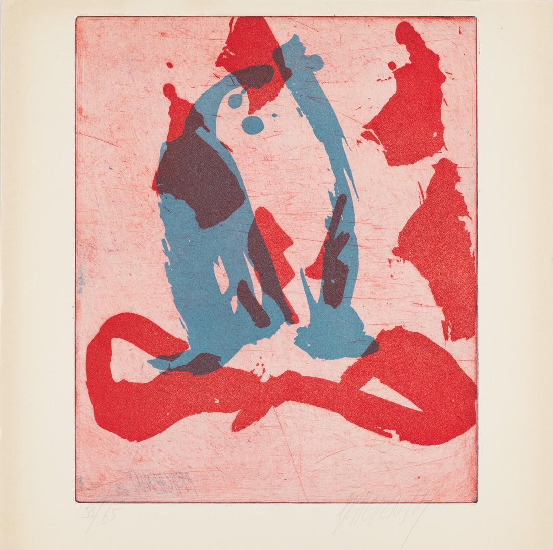 Markus Prachensky Ohne Titel. 1963. Radierung und Aquatinta auf Velin. 30 x 24, 5 cm (34 x 34 cm).: Austrian PostwarMarkus PrachenskyOhne Titel. 1963. Radierung und Aquatinta auf Velin. 30 x 24, 5 cm (34 x 34 cm). Signiert und nummeriert. - Blatt an den Rändern zart gebräunt, auch verso. L