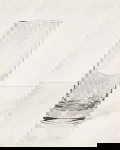 Peter Dreher Glas vom Tag. 1984. Bleistift auf Velin. 25 x 20 cm. Signiert und datiert. - Wenige: Contemporary ArtPeter DreherGlas vom Tag. 1984. Bleistift auf Velin. 25 x 20 cm. Signiert und datiert. - Wenige punktuelle, kaum sichtbare Fleckchen, auch verso. Hier mit blassen Spuren früherer Mont