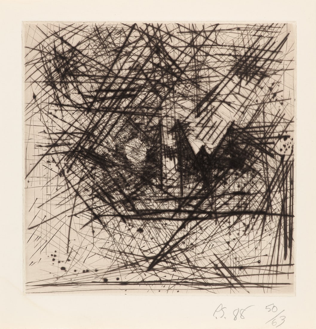 Pat Steir Who. 1988. Kaltnadelradierung auf Lana-Velin (mit Wz.). In: Pat Steir: Gravures. Prints (1 of 1)