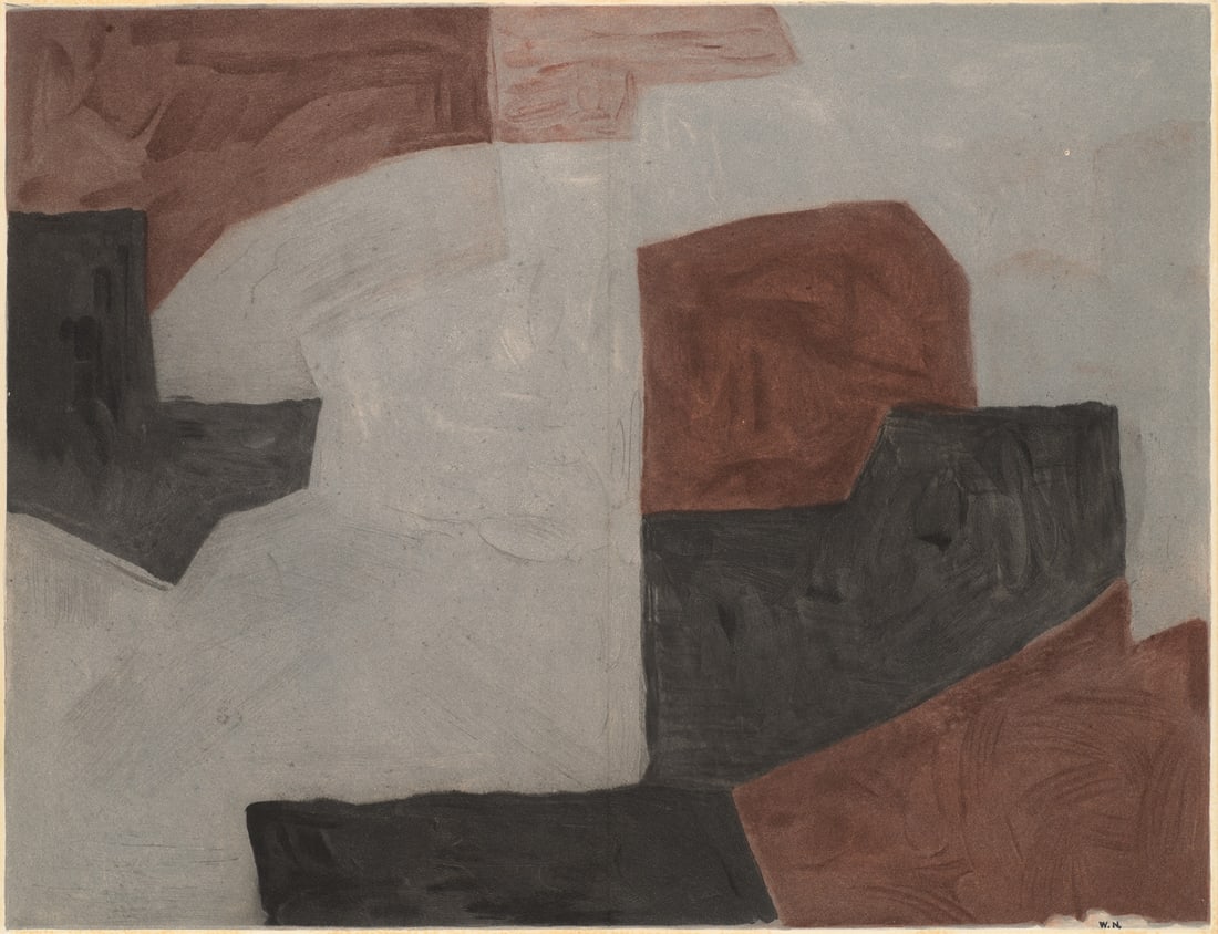 nach Serge Poliakoff Composition brune, grise et noire (Komposition in Braun, Grau und Schwarz).: Online - Modern and Contemporary Artnach Serge PoliakoffComposition brune, grise et noire (Komposition in Braun, Grau und Schwarz). 1964. Farbaquatinta auf Velin. 37 x 48,2 cm. (37,6 x 48,8 cm). Mit M