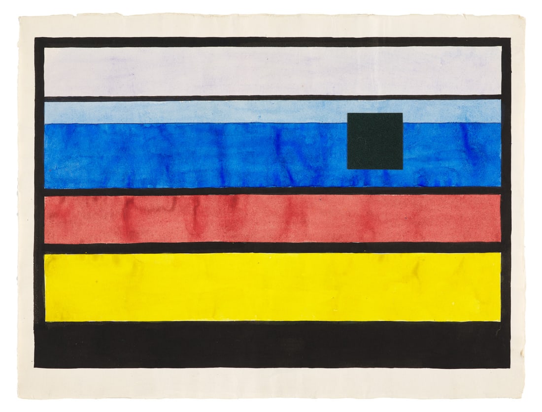 Thilo Maatsch o.T. (Konkrete Komposition). 1975. Mischtechnik mit Collage über Aquarell auf: Online - Modern and Contemporary ArtThilo Maatscho.T. (Konkrete Komposition). 1975. Mischtechnik mit Collage über Aquarell auf Velin. 42 x 55,6 cm. Verso signiert, datiert "11.2.75", mit dem K