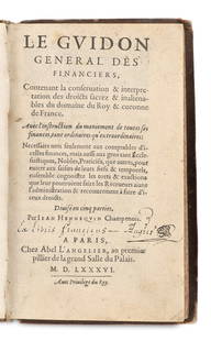 Hennequin, Jean Le guidon general des finances, Contenant La conservation & interpretation des: Finanzwissenschaft Hennequin, Jean Le guidon general des finances, Contenant La conservation & interpretation des droicts sacrez & inalienables du domaine du Roy & coronne de France. Mit Holzschnittin