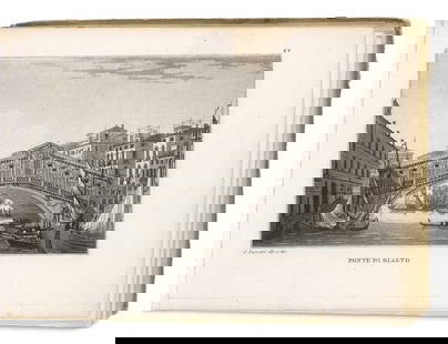 Lazzari, Antonio Itinerario interno e delle Isole della Cittá di Venezia inciso e descritto in: Italien Lazzari, Antonio Itinerario interno e delle Isole della Citt&#225; di Venezia inciso e descritto in quattro parti. Mit 2 gestochenen Titeln und 32 Aquatinta Tafeln von Antonio Lazzari. Venedig