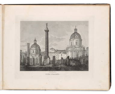 Moschetti, Alessandro Raccolta delle principali vedute di Roma antica e moderna incise da Alessandro: Italien Moschetti, Alessandro Raccolta delle principali vedute di Roma antica e moderna incise da Alessandro Moschetti. Mit gestoch. Titel, 37 (von 38(?)) Kupfertafeln sowie gest. u. gefalt. Plan. Rom