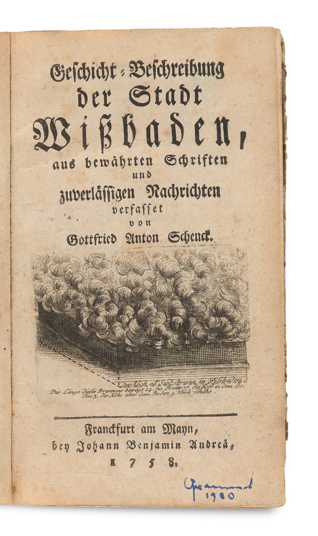 Schenck, Gottfried Anton Geschicht-Beschreibung der Stadt Wißbaden, aus bewährten (1 of 1)