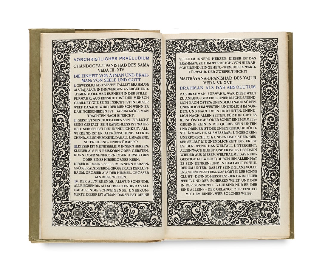 von Kempen Thoma Die vier Buecher von der Nachfolge Christi. Mit Symbolen von Melchior Lechter.: Lechter, MelchiorThomas von KempenDie vier Buecher von der Nachfolge Christi. Mit Symbolen von Melchior Lechter. Berlin, Einhorn-Presse bei Otto von Holten, 1922. 327 S., 3 Bll. Folio. OPp. mit reiche