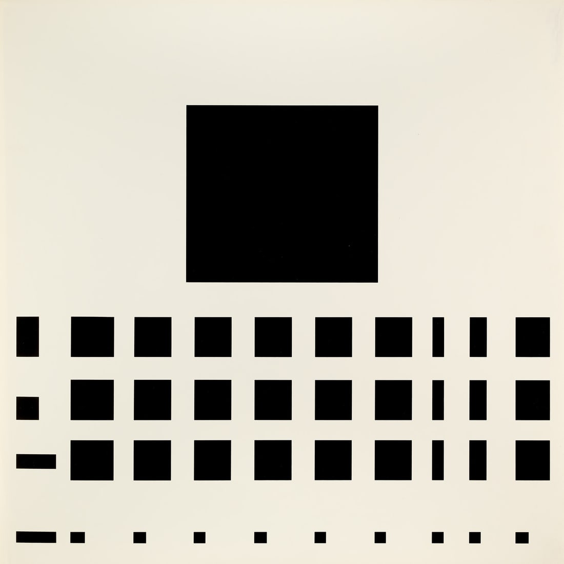 Nemours u.a., Aurélie 6 Arbeiten, in: Cahn. Gorin. Nemours. Seuphor. Thépot. 1973-75. Je: Nemours u.a., Aurélie 6 Arbeiten, in: Cahn. Gorin. Nemours. Seuphor. Thépot. 1973-75. Je Serigraphie bzw. Serigraphie mit Collage auf leichtem Velinkarton. Blattmaße je ca. 60 x 60 cm.