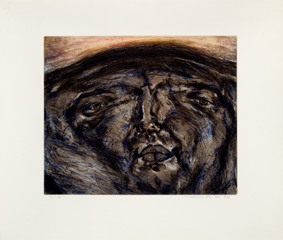 Marwan (d.i. Kassab Bachi Marwan) Gesichtslandschaft. 1972/74. Vierfarbradierung von 2 Platten mit (1 of 1)