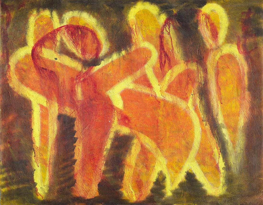 Kuhr, Fritz Ohne Titel (Nachtgestalten). Um 1925. Acryl auf Leinwand. 52 x 66 cm. Leinwand im Rahmen (1 of 1)