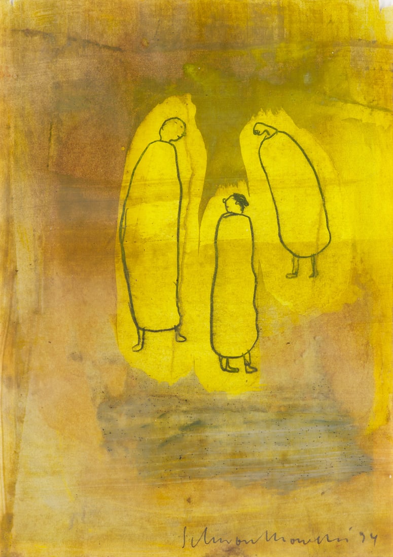 Schwontkowski, Nobert Allah hat zwei Seiten. 1994. Mischtechnik auf Velin. 29,5 x 21 cm. Signiert, (1 of 2)