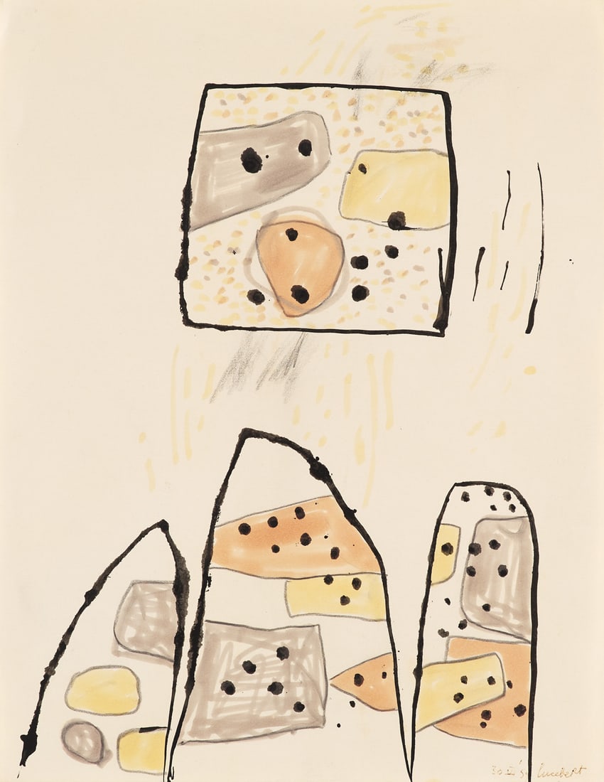 Lucebert (d. i. Lubertus J. Swaanswijk) o.T. (Formation). 1959. Aquarell und Bleistift auf Velin. (1 of 1)