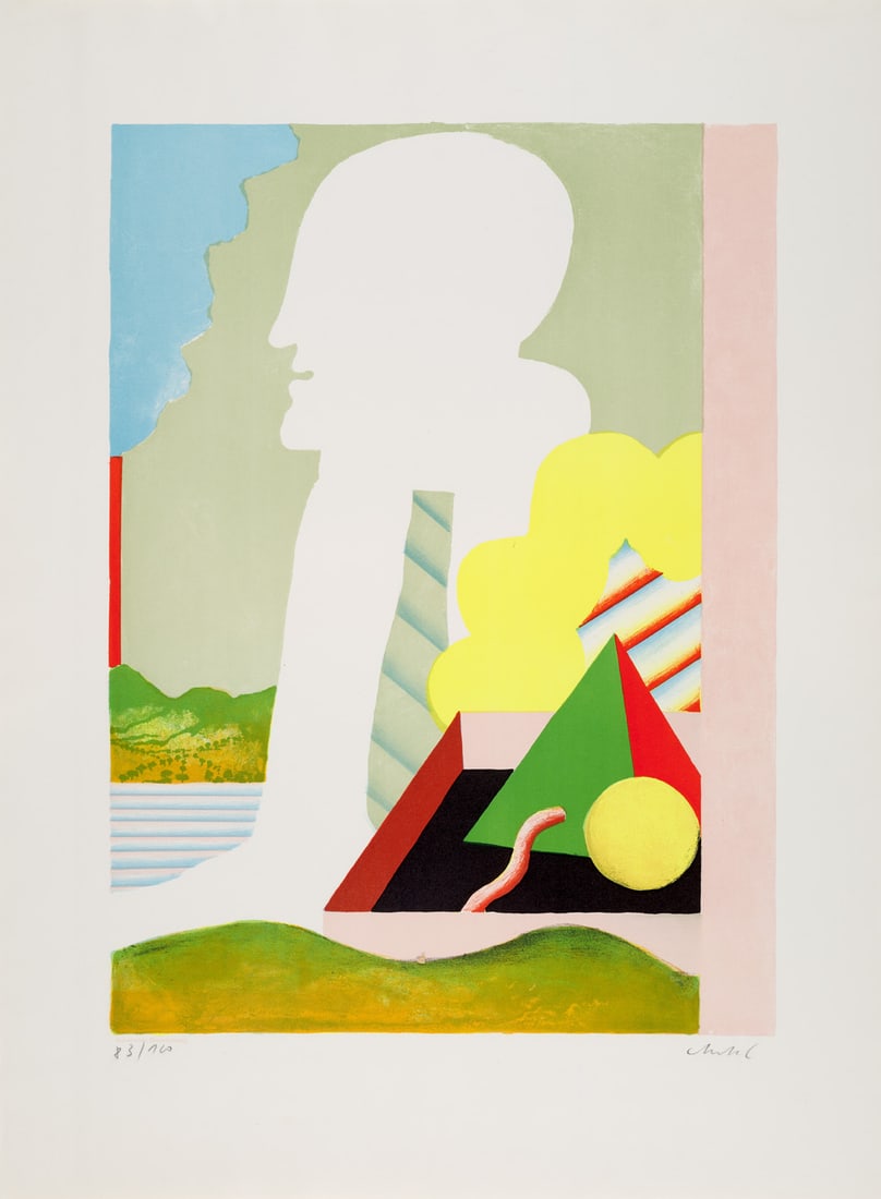 Antes, Horst Figur mit Landschaft. 1968. Farblithographie auf BFK Rives Velin (mit Wz.). 56,5 x 41 (1 of 1)