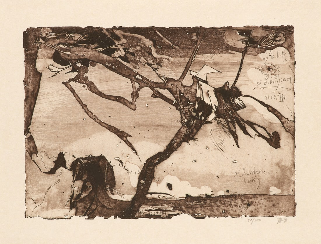 Janssen, Horst Bobethanien. 1991. Radierung auf Japan. 21 x 29 cm (28,5 x 35,5 cm. Monogrammiert und (1 of 1)