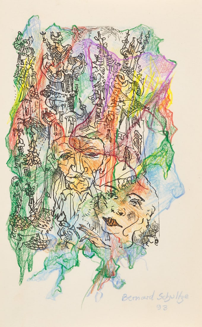 Schultze, Bernard u. Ursula Schultze-Bluhm 5 Arbeiten. 1993. Je Farbstift, wovon eine Zeichnung und (1 of 2)