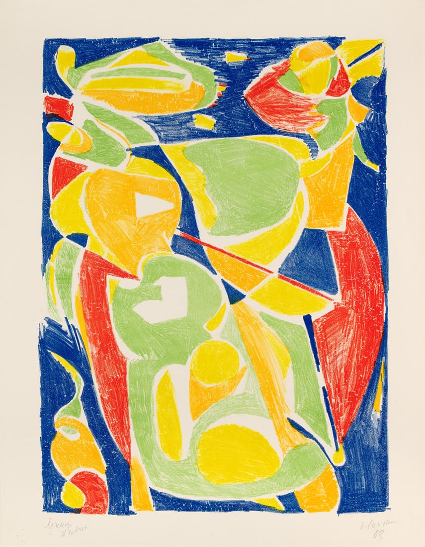 Lanskoy, André o.T. (abstrakte Komposition). 1963. Farblithographie auf BFK Rives-Velin (1 of 1)