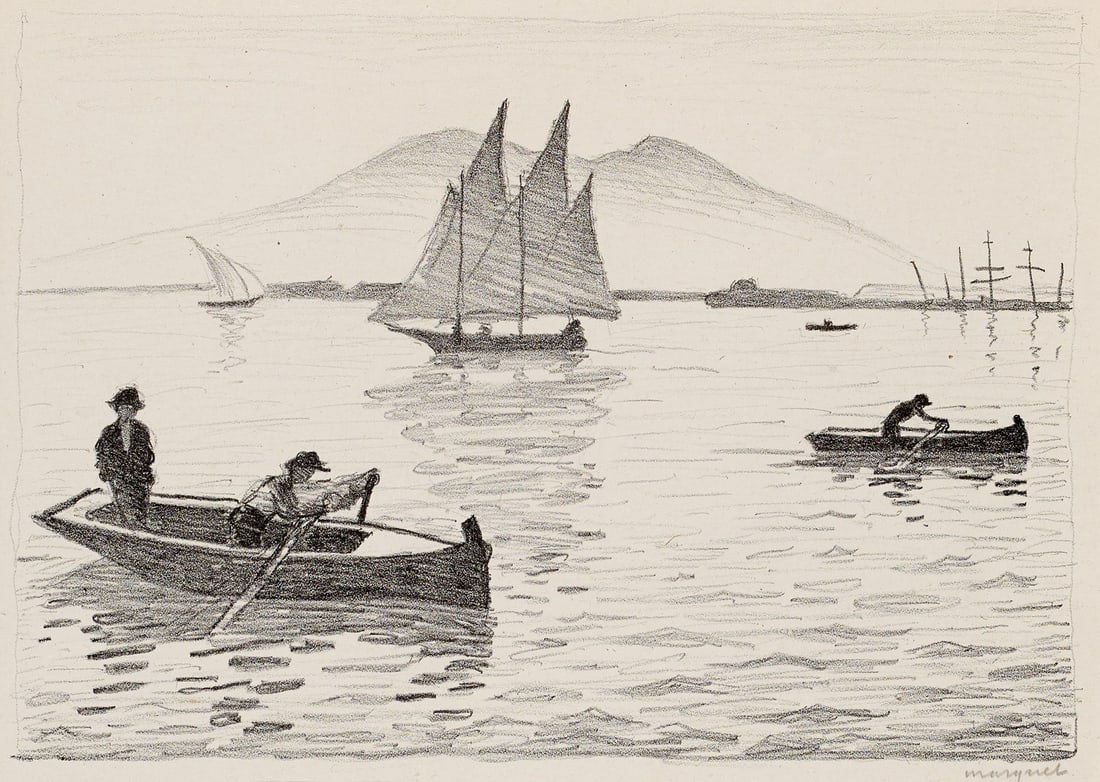 Marquet, Albert Le Port de Naples. 1926. Lithographie auf Velin. 21 x 29,5 cm (28 x 37 cm). Signiert (1 of 1)