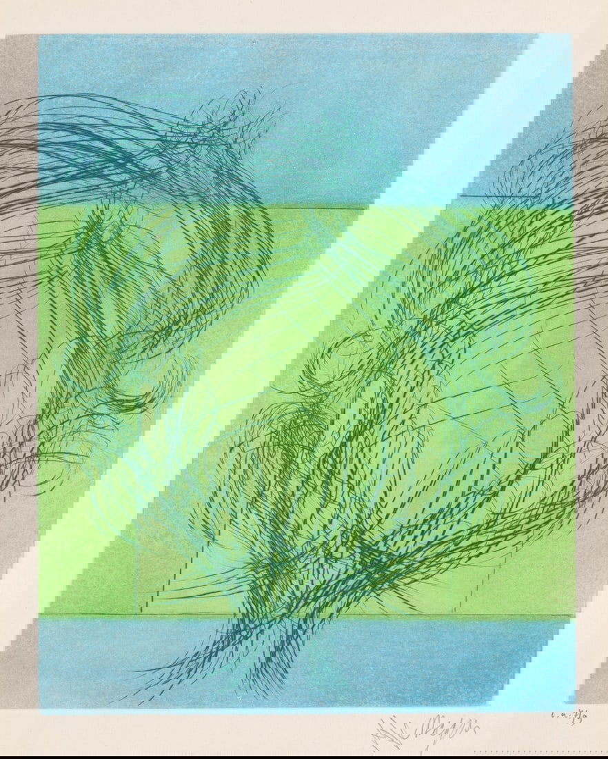 Messagier, Jean Un autre ami III. Radierung in Rot und Orange auf festem Vélin. 28,8 x 22,6 cm (1 of 1)