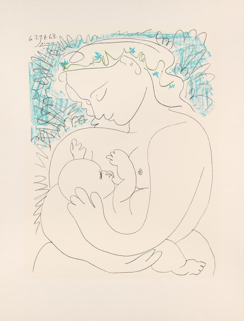 Picasso, nach Pablo Maternité. 1963. Offset-Farblithographie auf Arches-Velin (mit Wz). 47 x (1 of 1)
