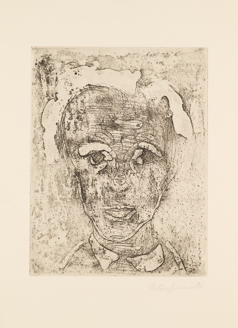 Gramatté, Walter Selbstbildnis en face. 1925. Radierung mit Kaltnadel und Ätzung auf (1 of 1)