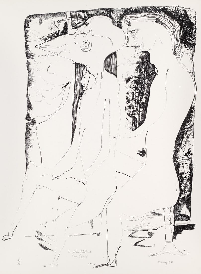 Altenbourg, Gerhard Im gleichen Schritt mit der Schimäre. 1968. Zinkographie auf Velin. 61 x 46 (1 of 1)