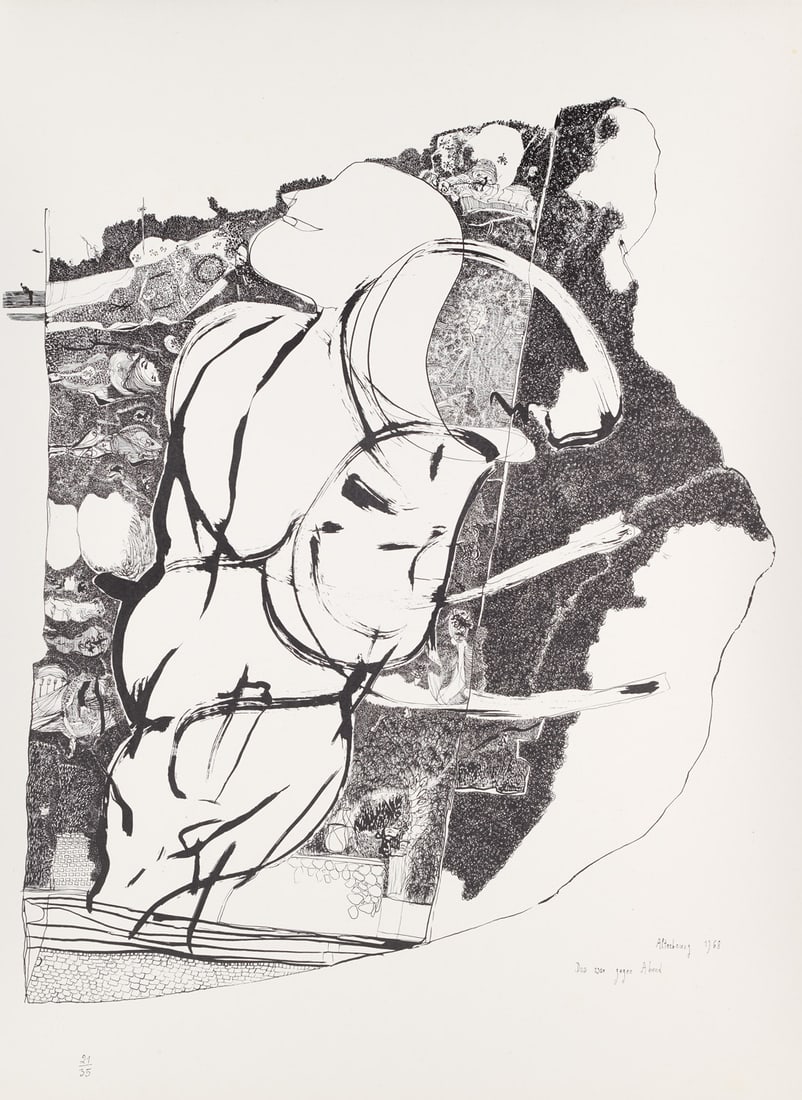 Altenbourg, Gerhard Das war gegen Abend. 1968. Zinkographie auf Velin. 54 x 46 cm (65 x48 cm). (1 of 1)