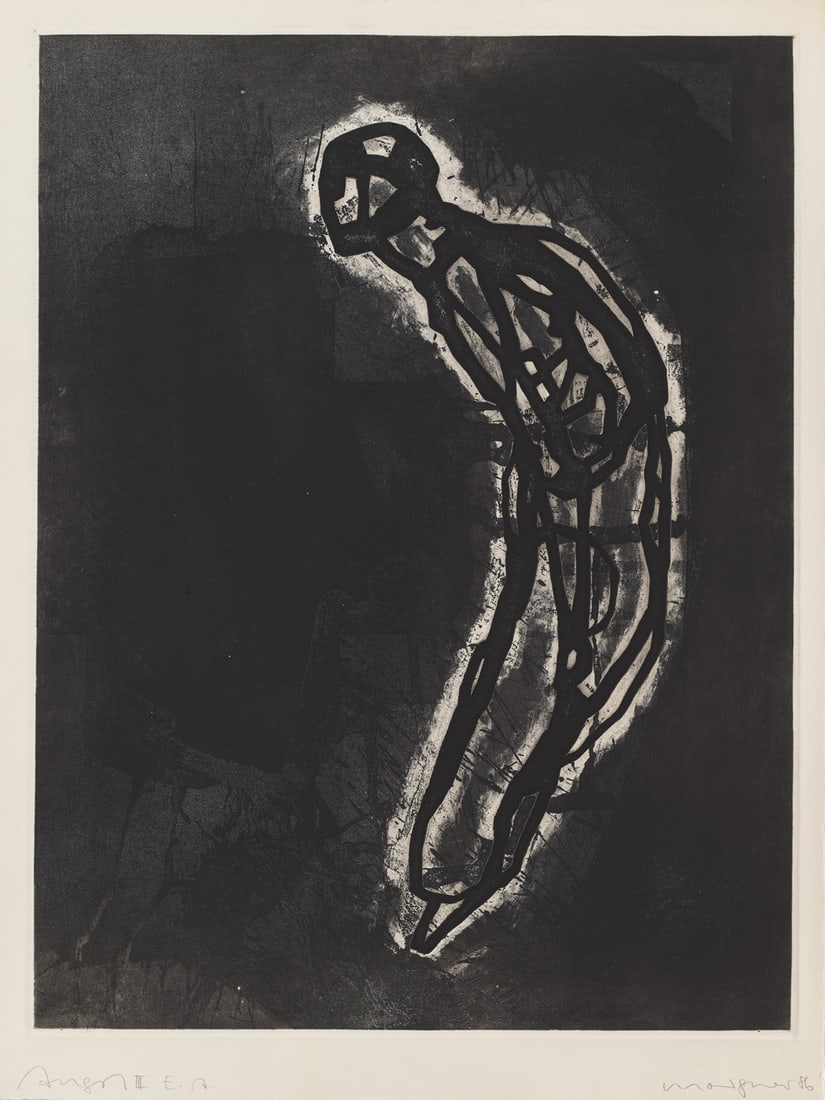 Morgner, Michael Angst III. 1986. Reservage und Prägung auf schwerem Hahnemühle-Velin (1 of 1)