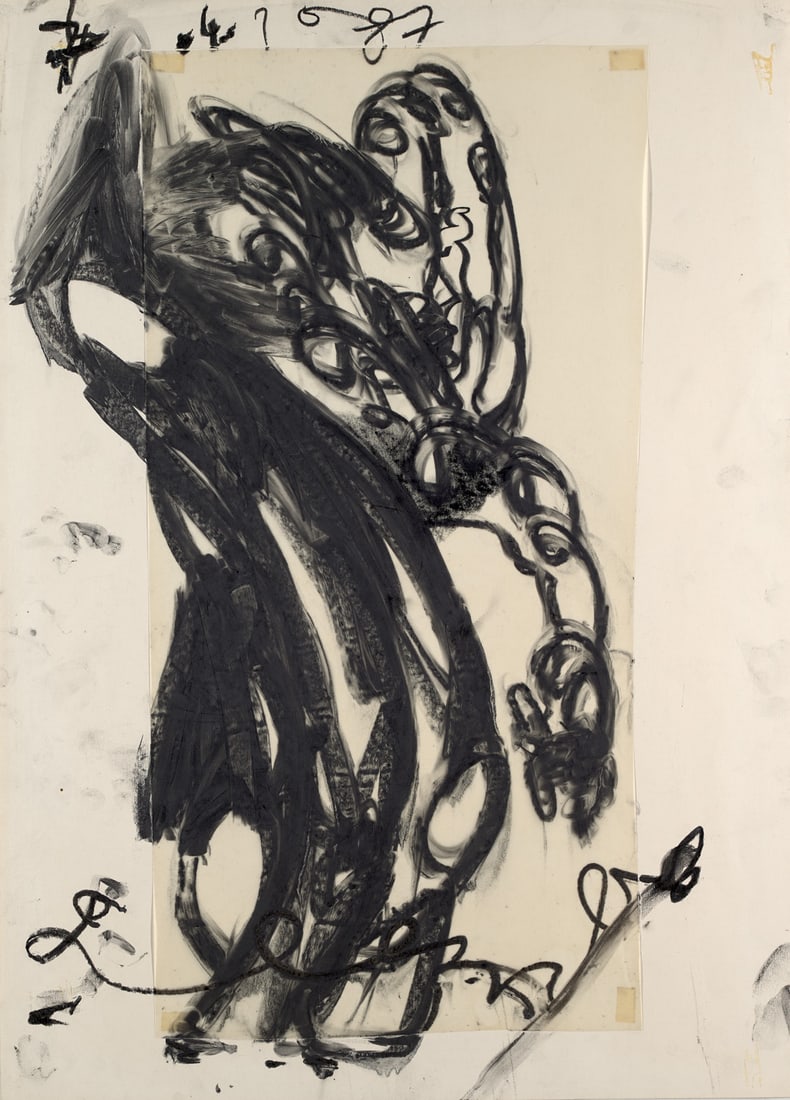 Siemeister, Emil O.T. 1987. Graphit auf Pergamentpapier. 62,5 x 45,2 cm. Verso und recto signiert (1 of 1)