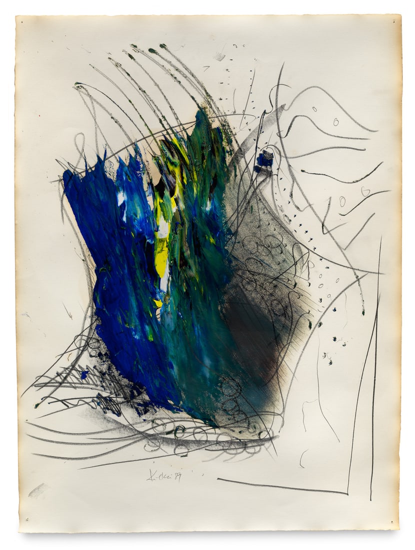 Kuckei, Peter Ohne Titel. 1989. Mischtechnik auf Velin. 105 x 78 cm. Signiert und datiert. Punktuell (1 of 1)