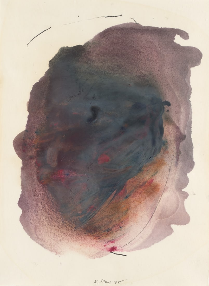 Kuckei, Peter Ohne Titel. 1995. Mischtechnik auf Velin. 54 x 40 cm. Signiert und datiert. Verso mit (1 of 2)