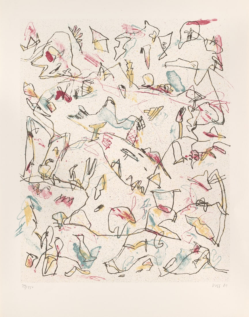 Voss, Jan Ohne Titel. 1981. Farblithographie auf Velin. 50 x 40 cm (61,5 x 48 cm). Signiert, datiert (1 of 1)